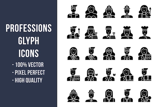 Professions Glyph Icons