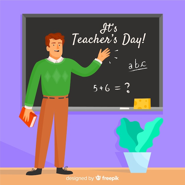 professor celebrating teachers day at school