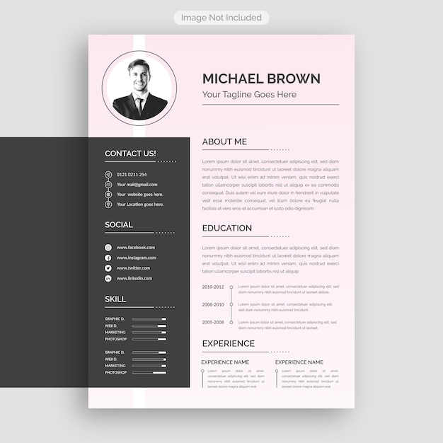 Profetional & Clean Resume or Job Cv Template.