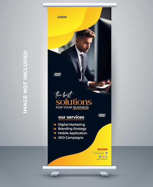 Vettore proffesonal moderno unico semplice rollup banner design