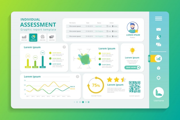 Profieloverzicht infographic in scherm