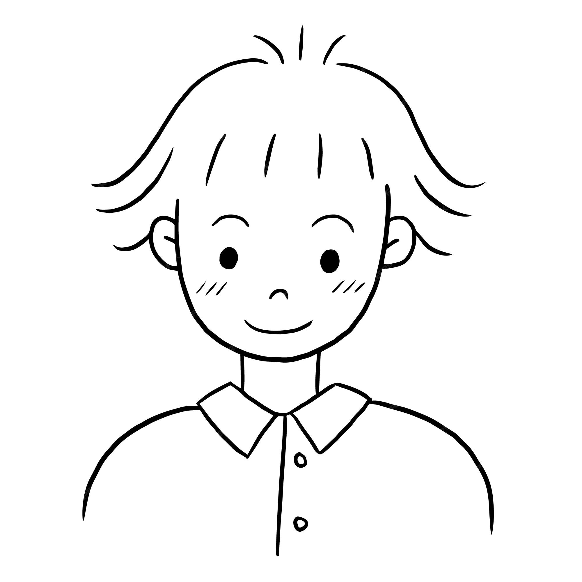 Boy profile cartoon avatar kawaii anime cute illustration clip art