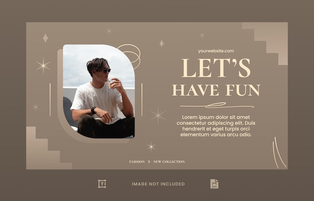 profile fashion promotion landing page or banner template