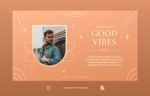 プロフィールファッションプロモーションのランディングページまたはバナーテンプレート