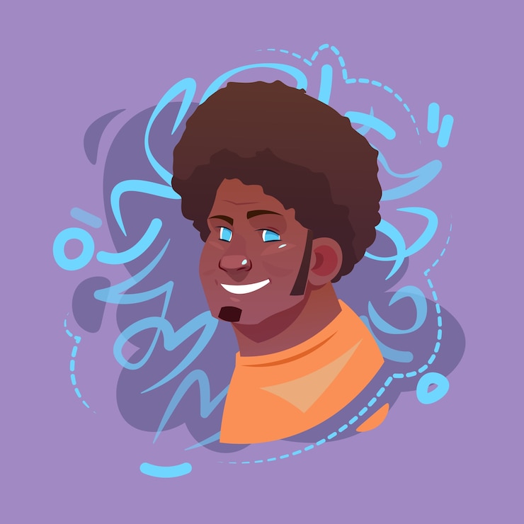 Vector profile icon arab male emotion avatar