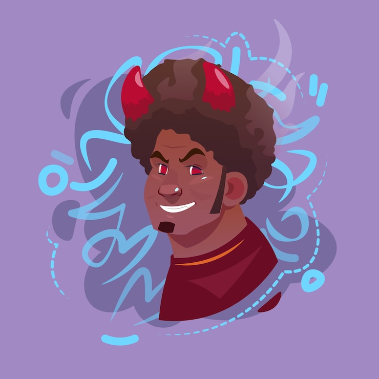 Vector profile icon arab male emotion avatar