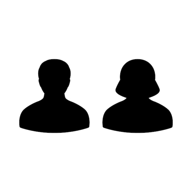 Значок профиля вектор мужского и женского пола символ аватара пользователя для бизнеса