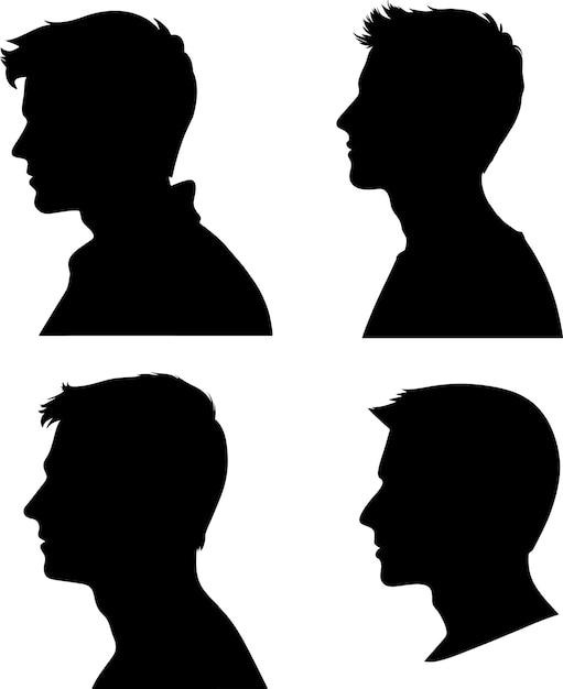 Vector profile man avatar only silhouette