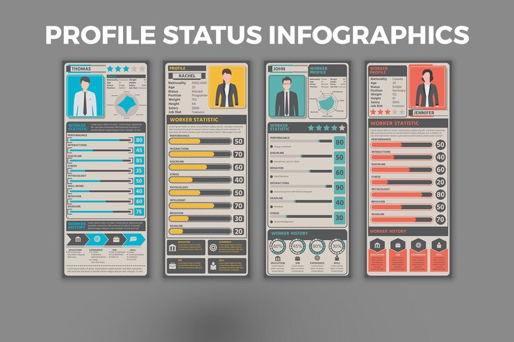 Vector profile status infographic template