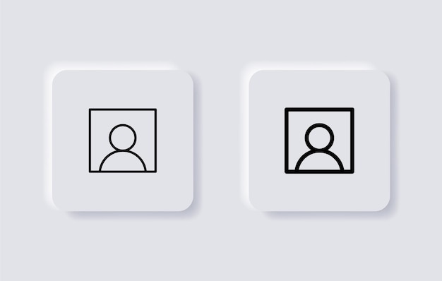 profile user avatar icon login account symbol in neumorphism buttons ui user interface icons