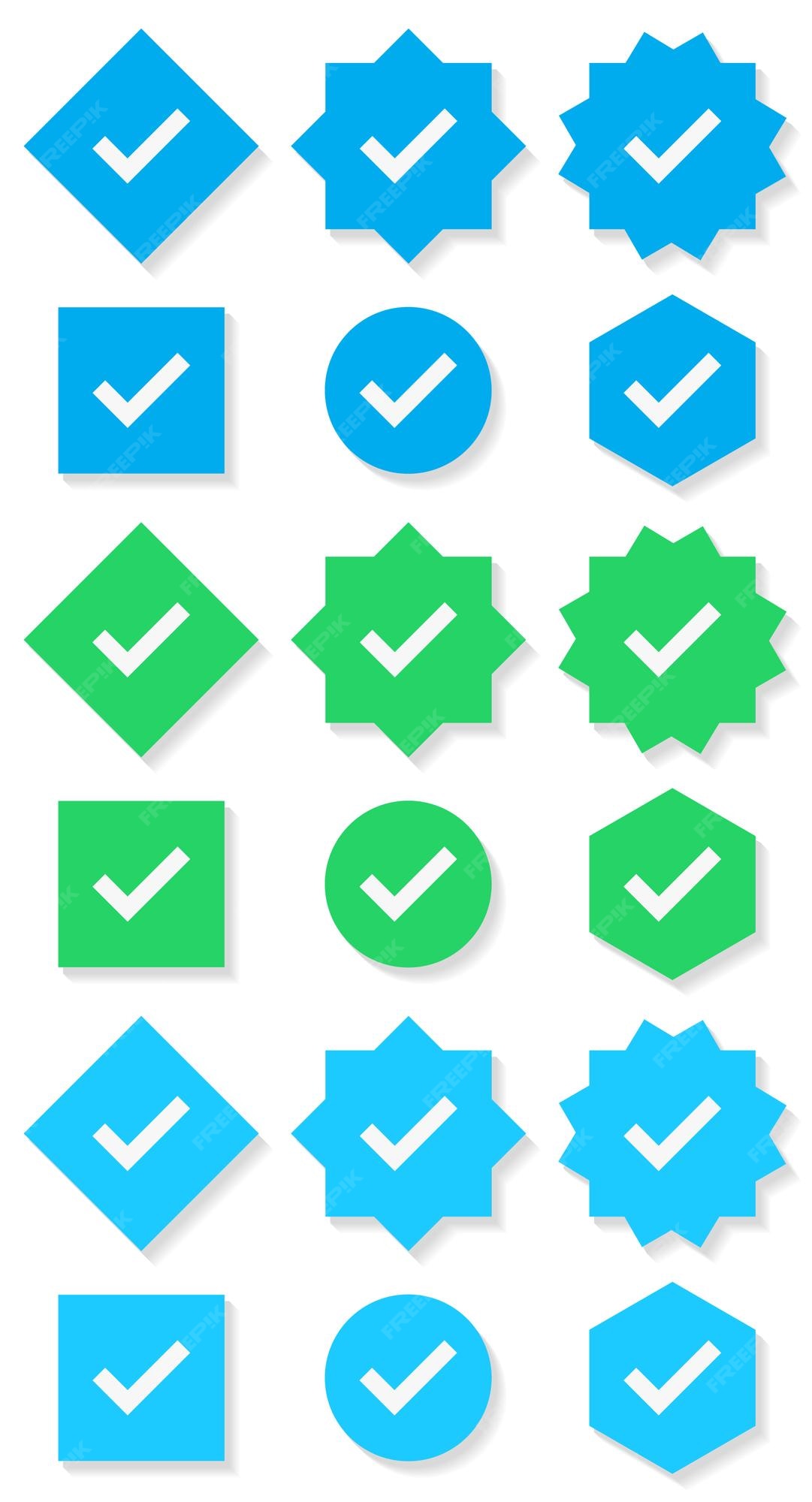 Premium Vector  Account verification icon social media icons verified  badge profile set blue check mark icon