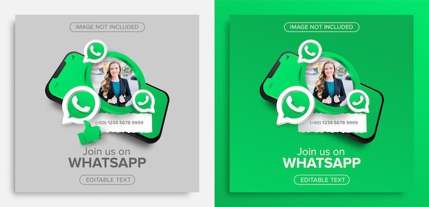 Vector profile on whatsapp marketing promotion banner template