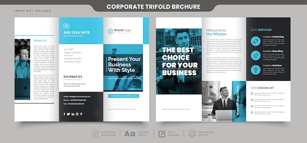 Шаблон дизайна брошюры Professional Business Trifold