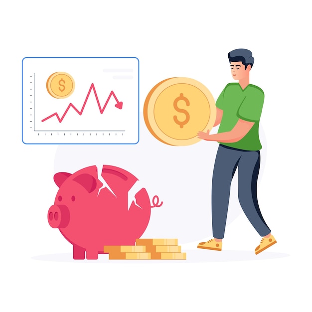 A profit analysis flat vector illustration