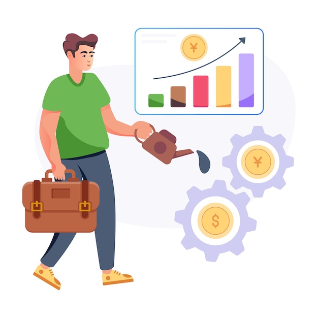 A profit analysis flat vector illustration