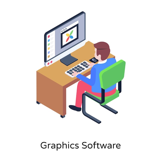 Vector profit graph isometric illustration in editable style