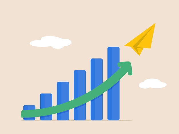 Vector profit increase concept exponential growth or compound interest investment wealth