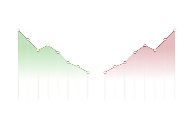 利益と損失のお金または予算。現金と上昇グラフの矢印が上向き、ビジネスの成功のコンセプト。ベクター