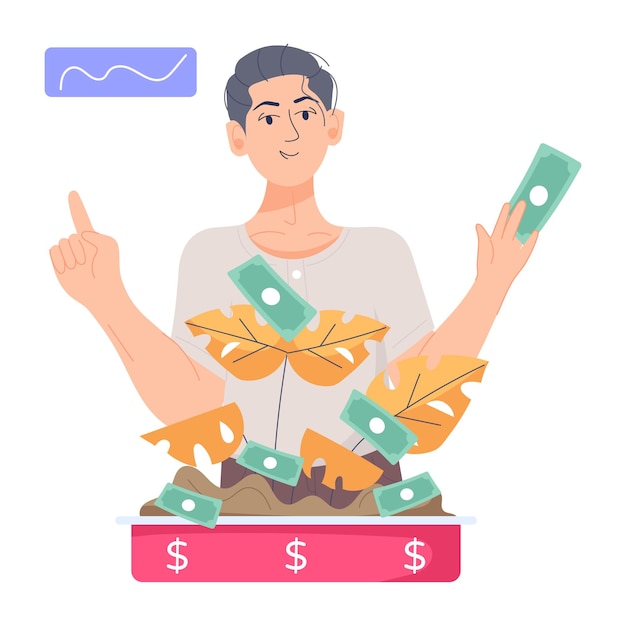 profit returns premium flat illustrations