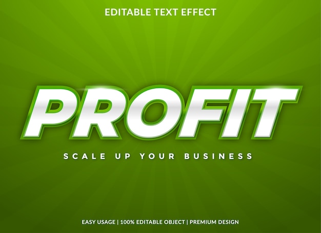 profit text effect template premium style