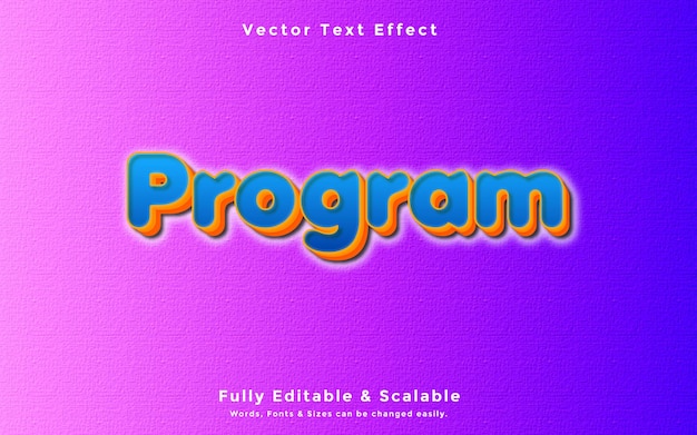 Vector program 3d editable text effect vector