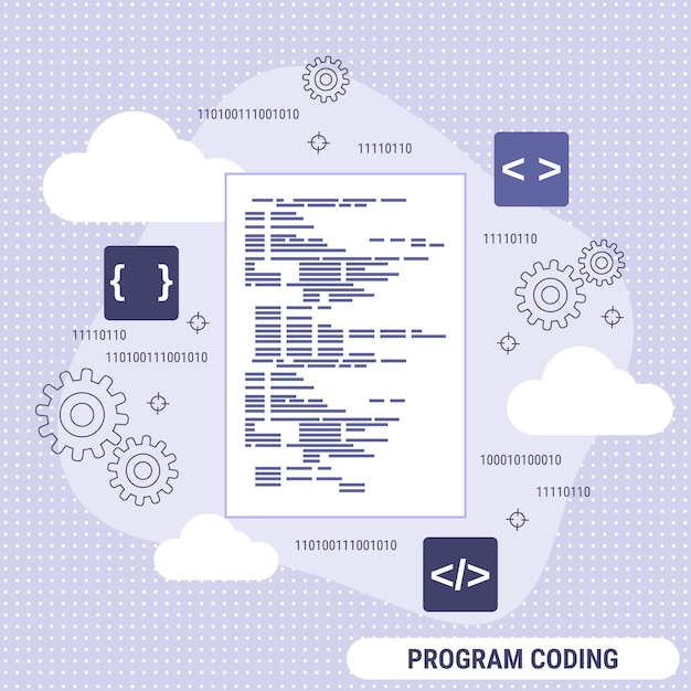 Illustrazione del concetto di vettore di stile di design piatto di codifica del programma