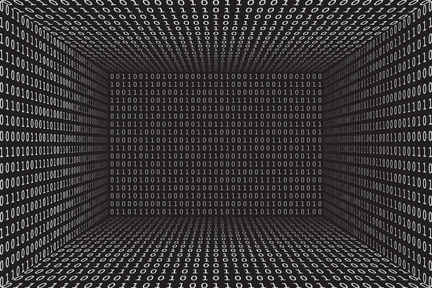 Program datum 3d achtergrond Programmering binaire codering Matrix hacker vector