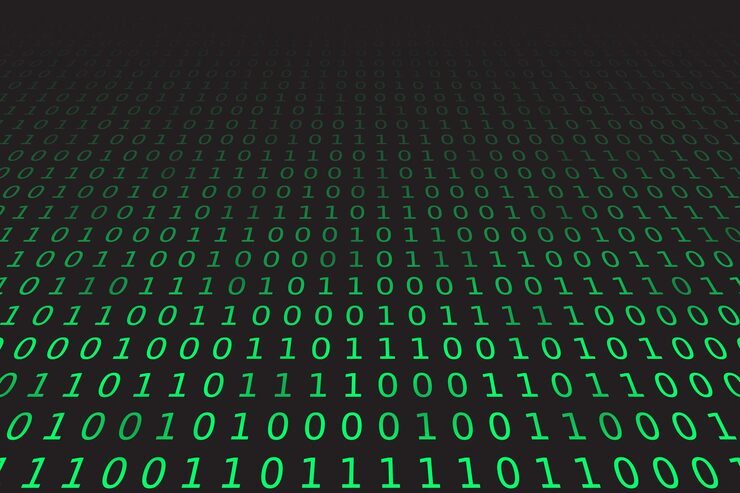 Vector program datum background green programming binary coding matrix vector illustration