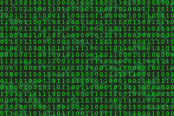 Vector program datum background green programming binary coding matrix vector