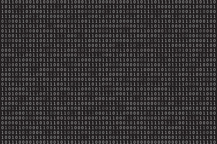 Vector program datum background programming binary coding matrix vector illustration