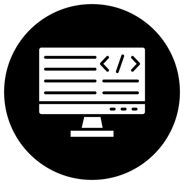 프로그래밍 터 아이콘 디자인 일러스트레이션