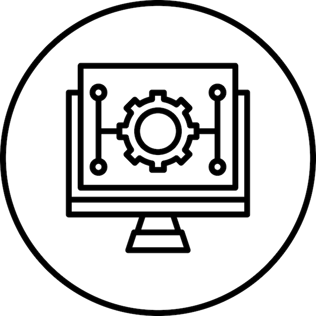 プログラム可能な自動化アイコンベクトル画像はサイバーパンクに使用できます