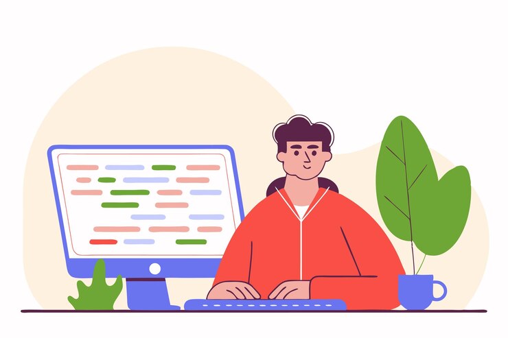 Vector programmer concept illustration art