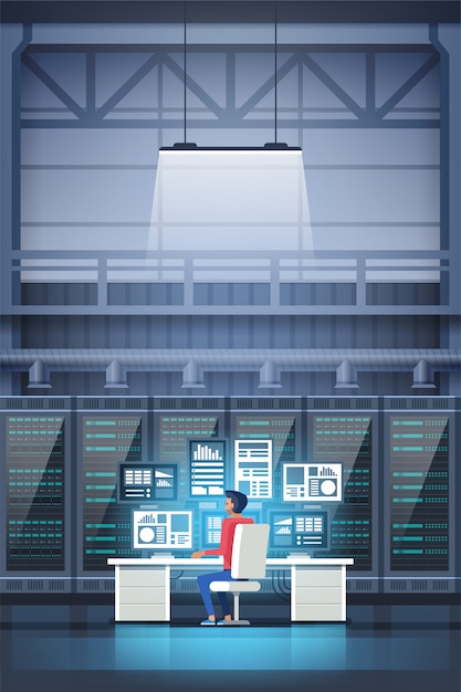 Vettore programmatore nel data center