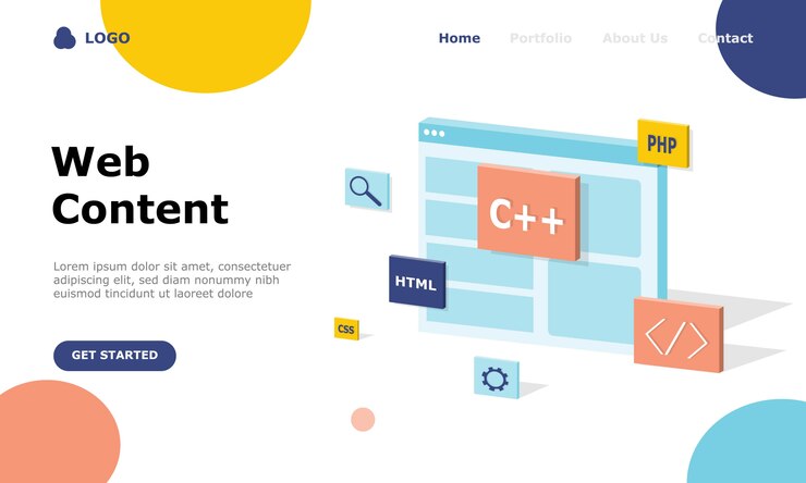 Vector programmer and engineering development illustration concept 