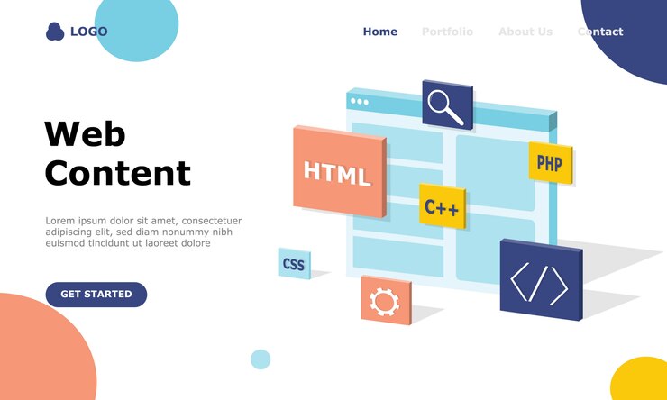 Vector programmer and engineering development illustration concept 