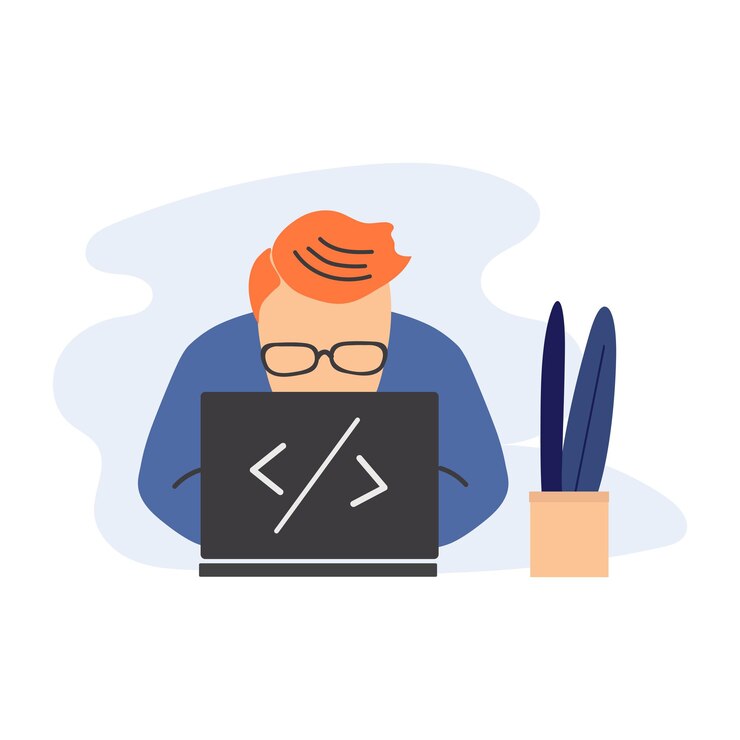 Vector programmer icon clipart avatar logotype isolated vector illustration