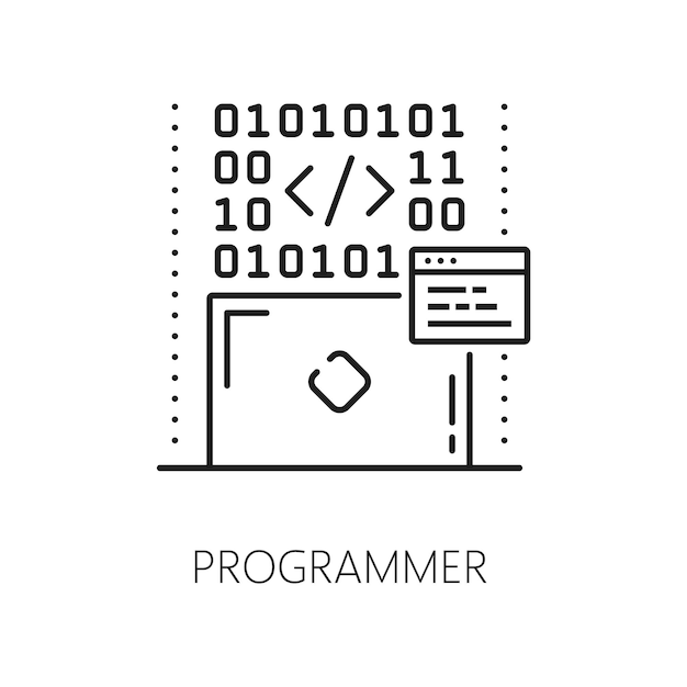 Vector programmer it specialist icon software engineer