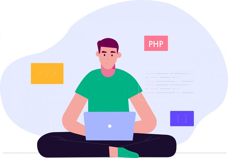 Vector プログラマーとプロセスのコーディングとプログラミングの概念。ベクター