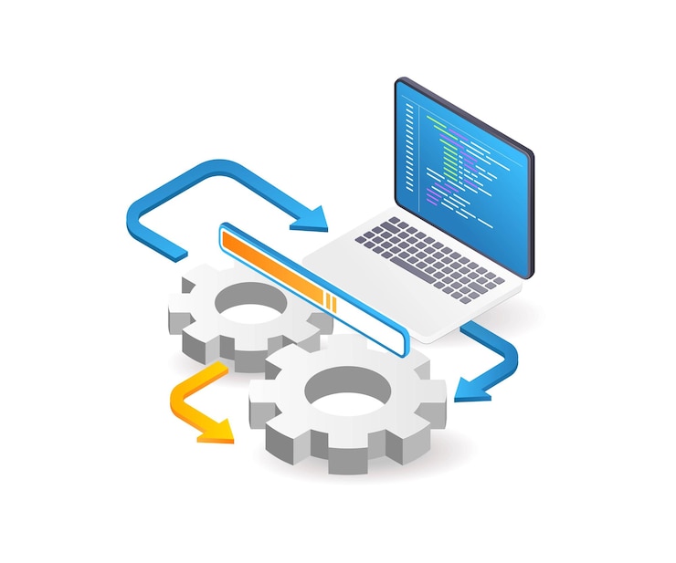 Vector programmer process laptop system