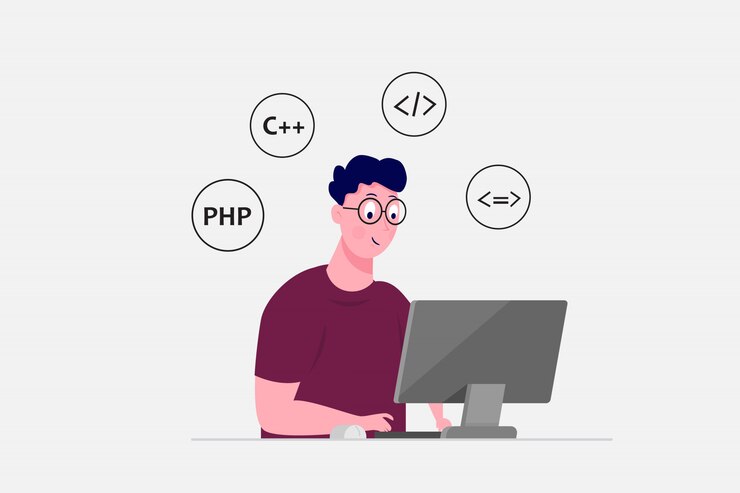 Vector programmer work on computer