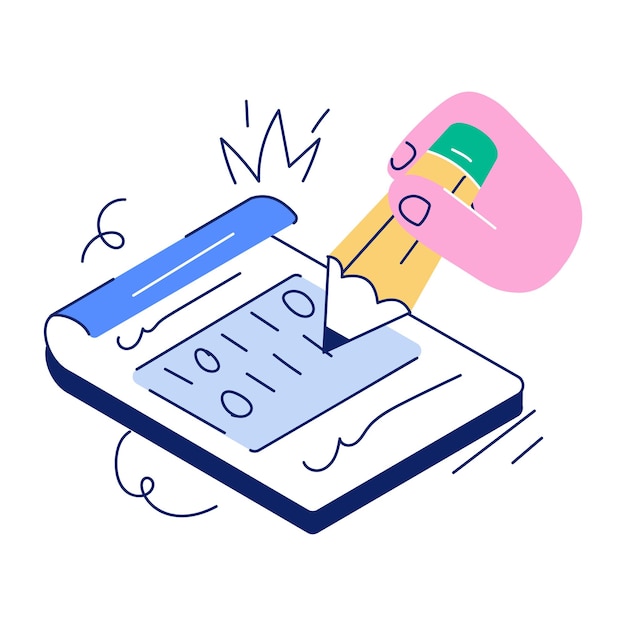 Programmering bouwt Doodle Mini Illustratie