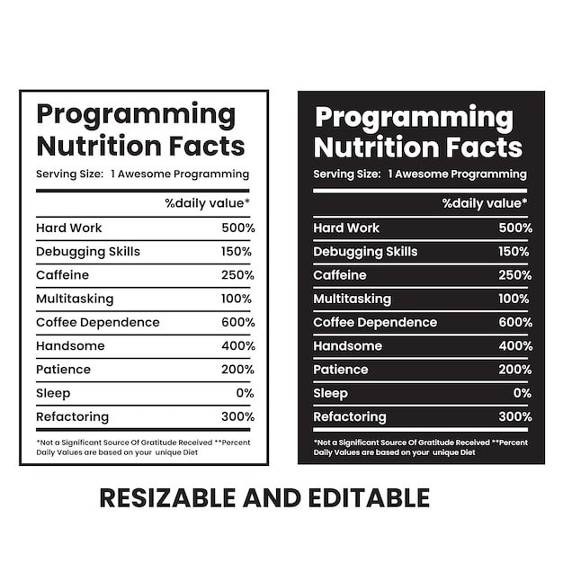 Programmering voedingsfeiten etiketontwerp sjabloon voedingsfeiten informatie voeding Etiket