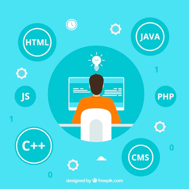 Programmers concept with flat design