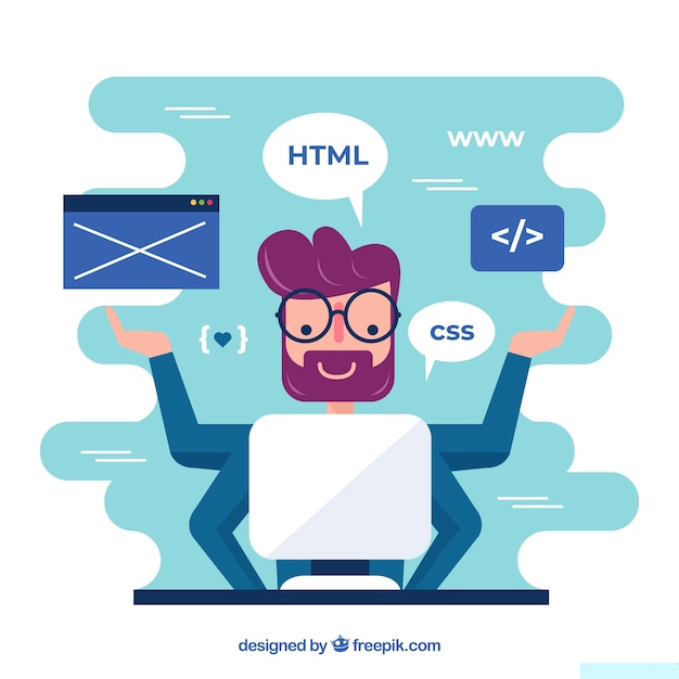Vector programmers concept with flat design