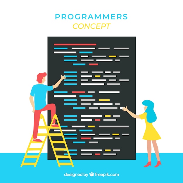 Programmers concept with flat design