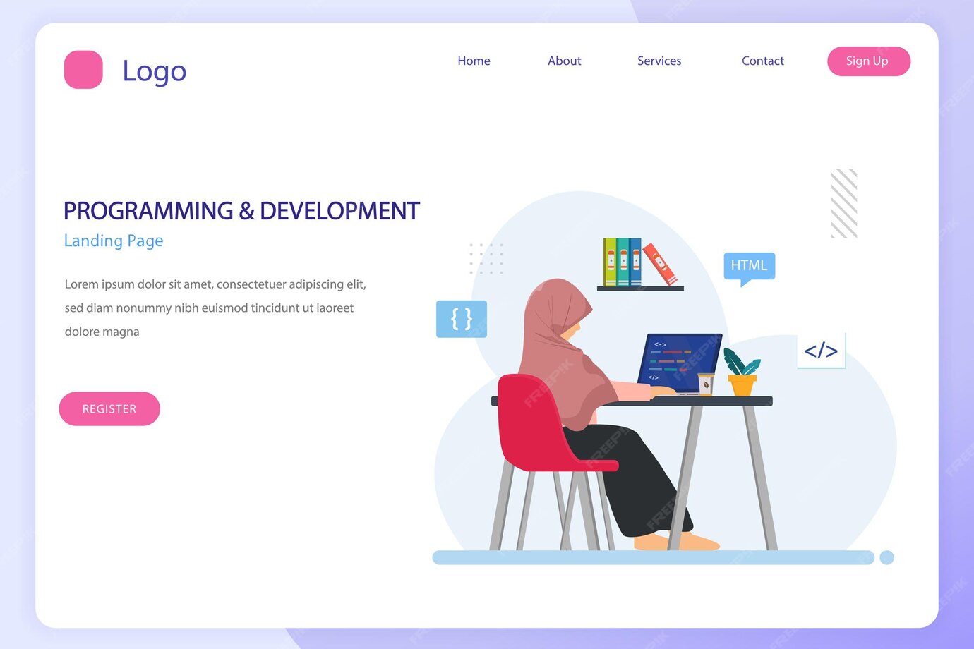 Premium Vector | Programmers at work concept people work on table using ...