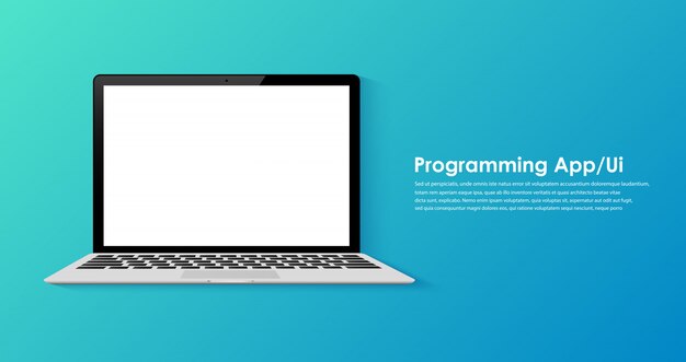 랩톱 화면 템플릿 프로그래밍 및 코딩