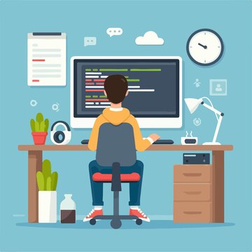 Premium Vector | Programming banner coding best programming languages ...