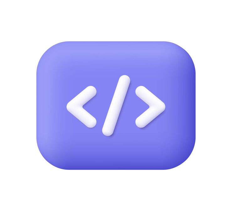 Vector 버튼에 프로그래밍 코드 프로그래밍코딩 및 웹 개발 개념 3d 터 아이콘